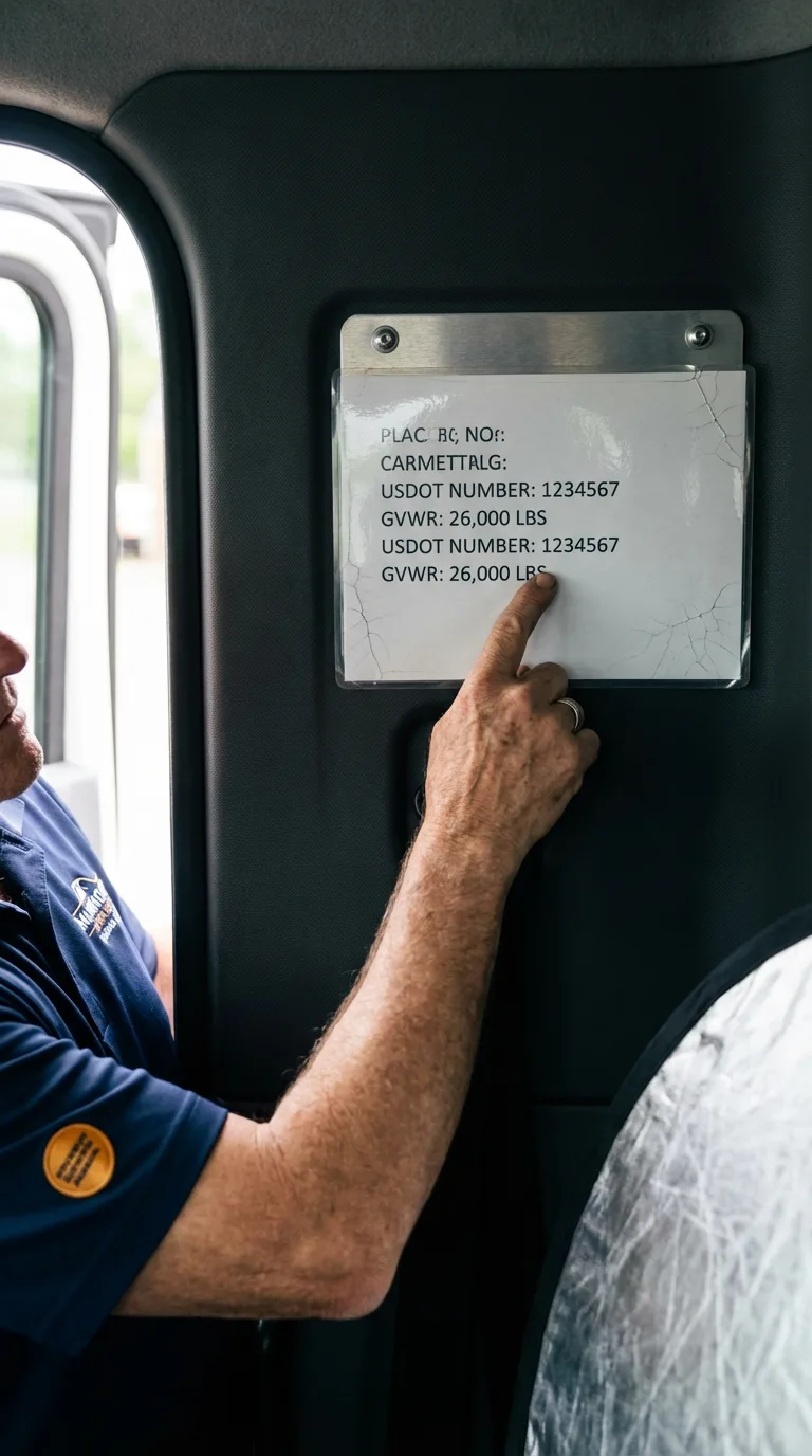 USDOT licensing placard verification in Raymond